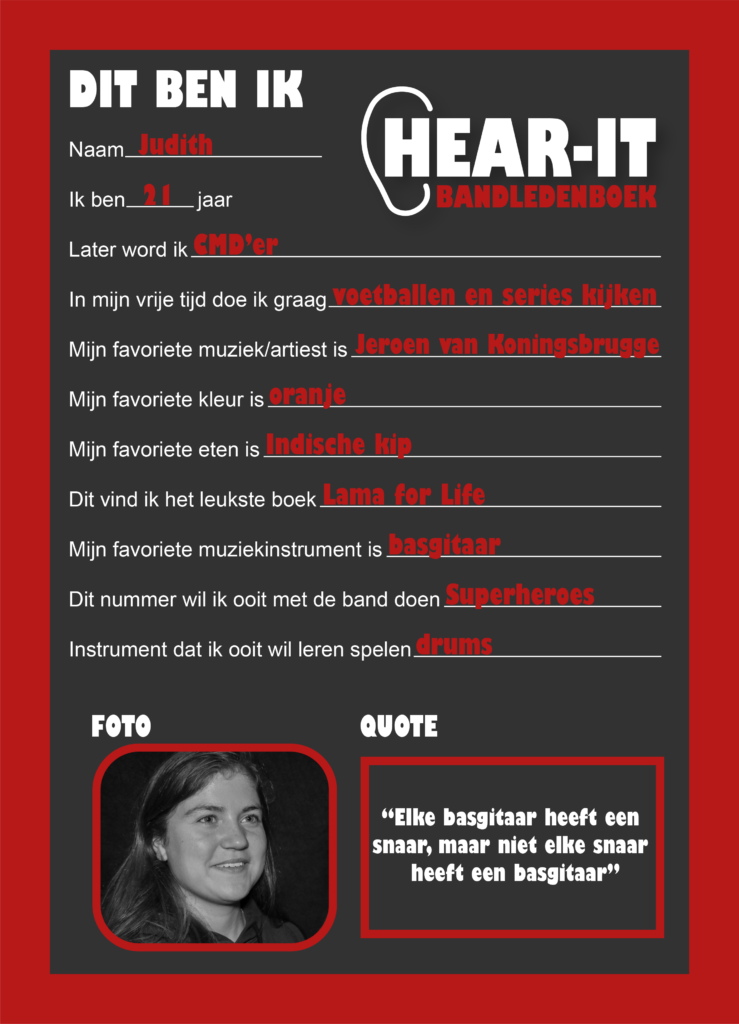 Grafisch ontwerp hear-it bandledenboek