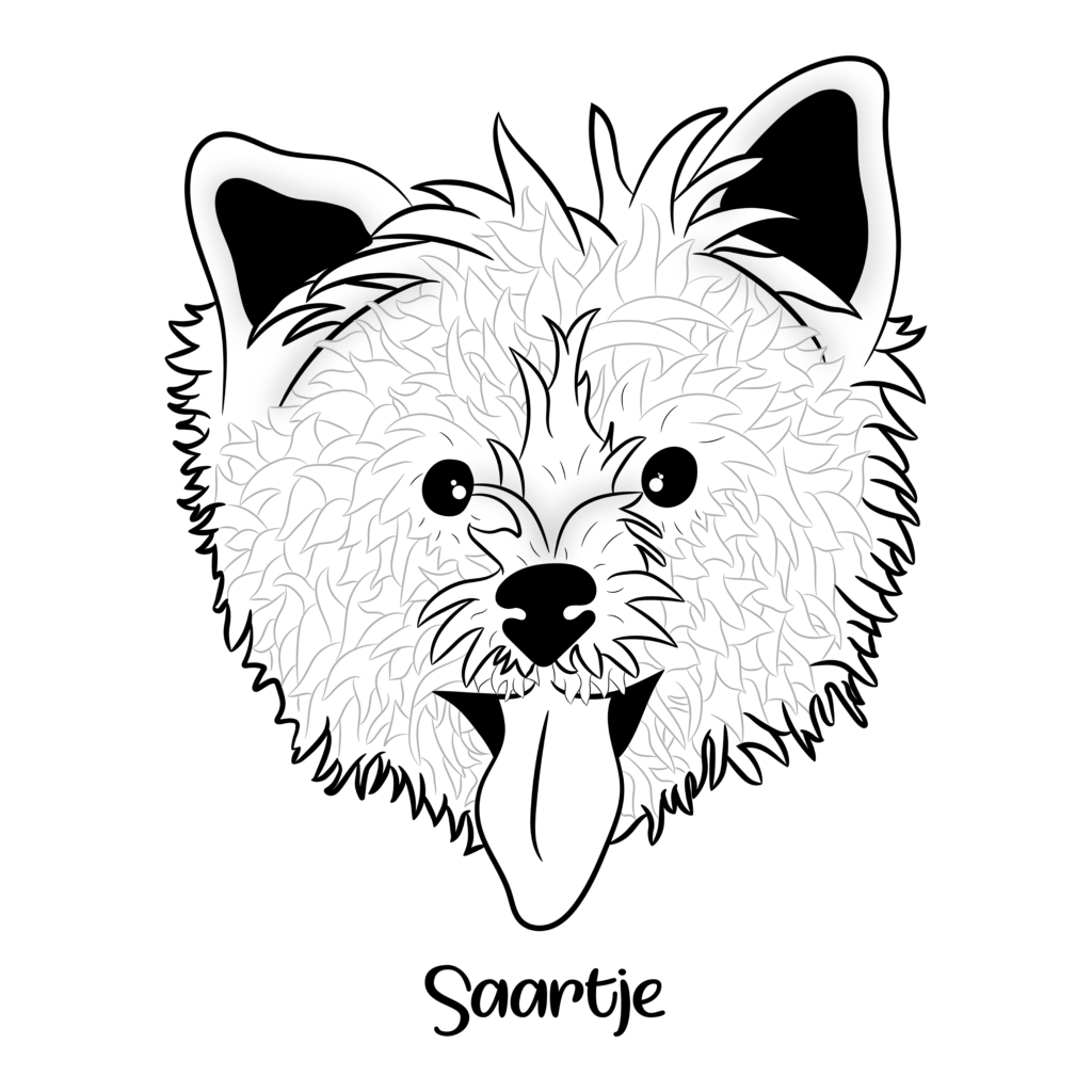 Tekening Judith van der Velden Hond