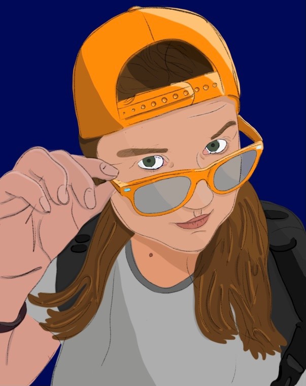 Tekening Judith van der Velden Zelfportret