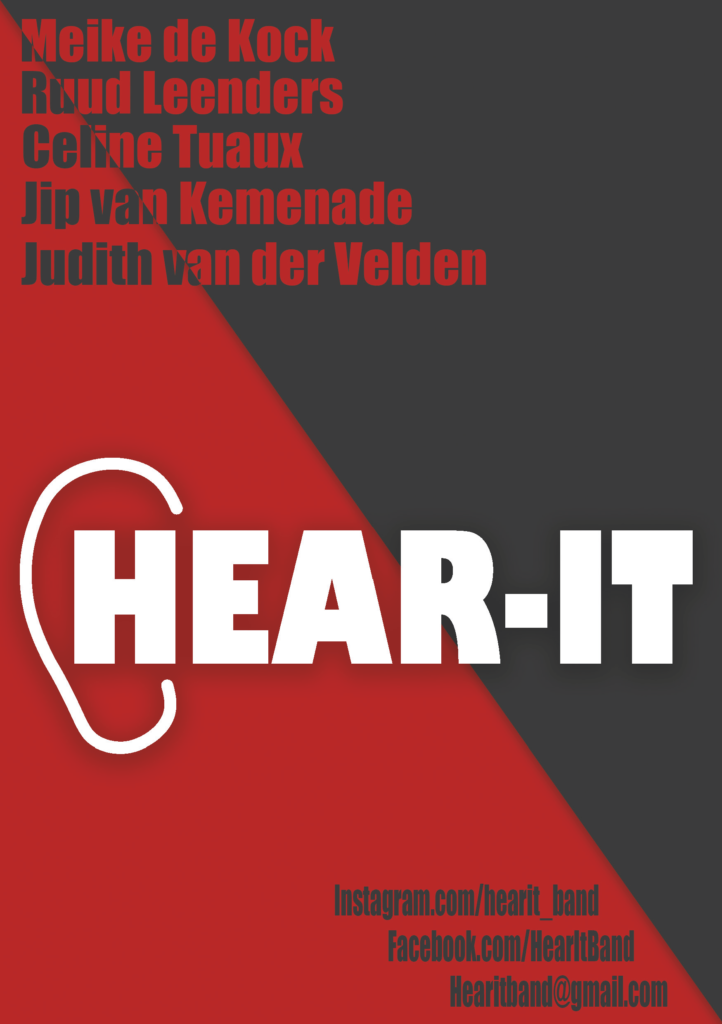 Grafisch ontwerp hear-it flyer voorkant